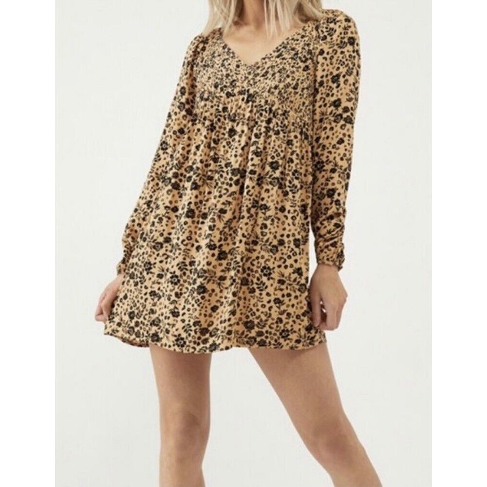 NWT NEW Pacsun Long Sleeve Womens Dress Size Small Floral mini sundress